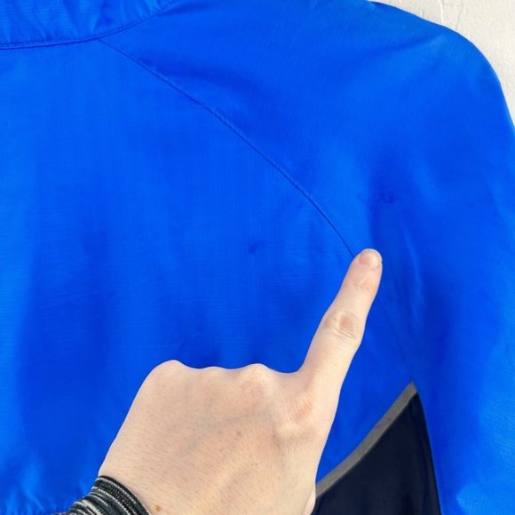 Nike Windbreaker Quarter Zip Pull Over Light Jacket Mens Size M Blue‎ Gray - Picture 13 of 14